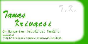 tamas krivacsi business card